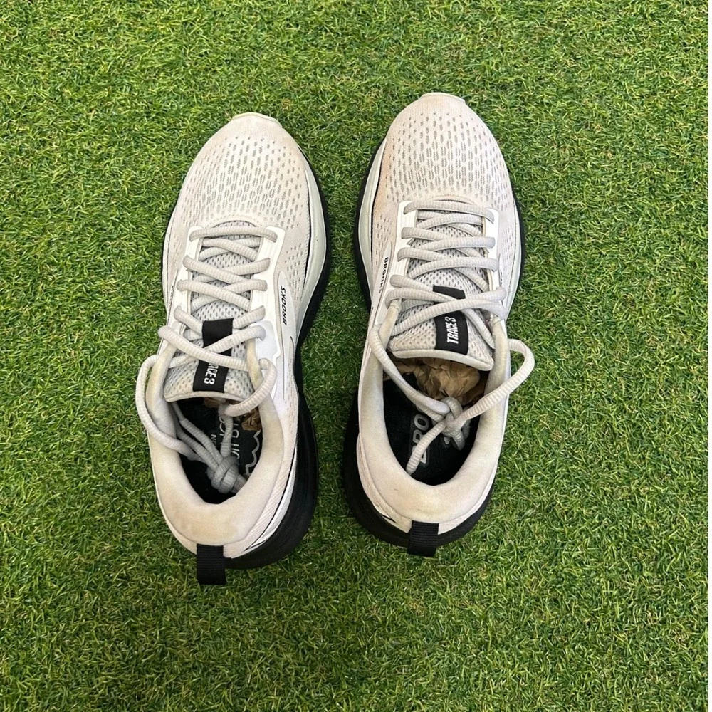 Brooks Trace 3 Womens Running Shoes White Black Grey 1204011B191 Size 6.5